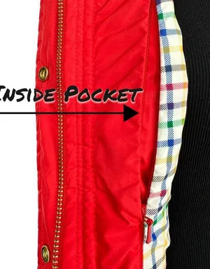 Peter Millar | Small | Women's Red Quilted Lightweight Rainbow Plaid Lined Vest thumbnail 4