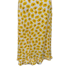 Faithfull the Brand Noemie‎ Midi Dress Yellow Constance Floral Print Size Small thumbnail 4