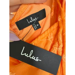 NWT Lulus Blossoming with Charm Orange Embroidered Tie-Back Midi Dress Casual M thumbnail 7