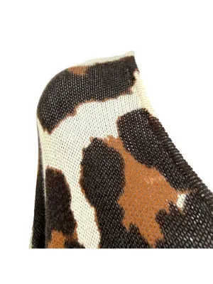 Show Me Your Mumu Wildcat Knit Hug Me Sweater Leopard Brown Black White Size XS thumbnail 3