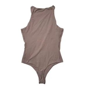 SKIMS High Neck Bodysuit Women Sm Brown Excellent‎ Thong Snap Closure Sleeveless thumbnail 3