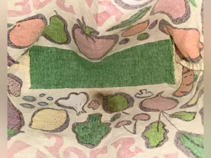 Vintage Trader Joe’s Reusable Grocery Bag Fruit & Vegetables 100% Cotton thumbnail 4