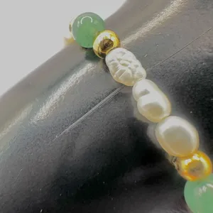 Jade freshwater Pearl stretchy bracelet Green thumbnail 8