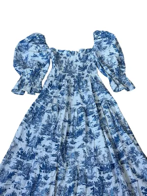 Nothing Fits But Kiko Dress Puff Sleeve Midi Feminine Romantic CottageCore thumbnail 3