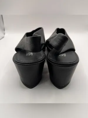 Silent D Anthropologie black leather slingback pointed toe block heel 39 US8.5 thumbnail 7