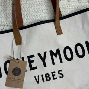 NWT SANTA BARBARA DESIGN STUDIO Hold Everything Honeymoon Vibes Canvas Tote thumbnail 3