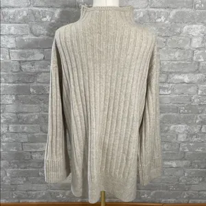 Abercrombie & Fitch Cream Ribbed Turtleneck Sweater thumbnail 5