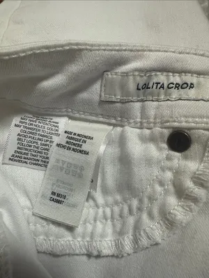 Lucky Brand Lolita Crop White Jeans Frayed Hem Size 6/28 thumbnail 6