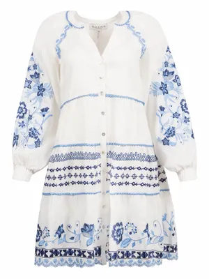 Hale‎ Bob Venice Embroidered Linen Dress Medium NWT thumbnail 4