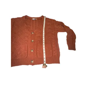 Sincerely Jules Rust Orange Cable‎ Knit Cardigan Sweater Women's Size Small NWOT thumbnail 4