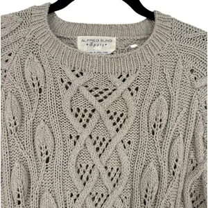 Alfred Sung‎ Sport Vintage Cable Knit Fisherman Crew Neck Sweater Size Small thumbnail 5
