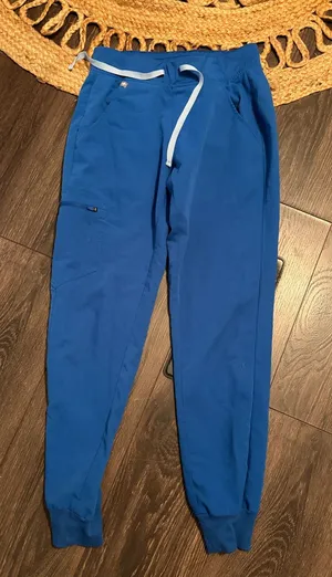Figs Women’s Royal Blue Joggers with White Drawstring XS thumbnail 1