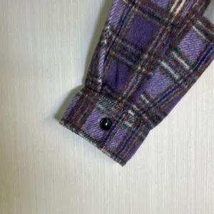 Sky to Moon Purple Plaid Button Down Shacket Jacket SM-J60002A Womens‎ small thumbnail 9