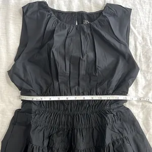 J. Crew Sleeveless Midi Dress Poplin Cotton Black Smocked Size Small Petite‎ thumbnail 8