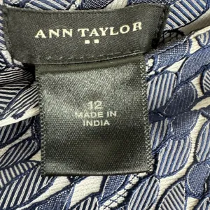 Ann Taylor Womens Navy Blue White Leaf Print Pencil‎ Skirt Size 12 Business Work thumbnail 7