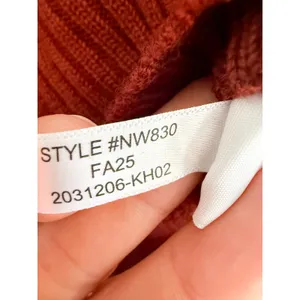 Madewell | NWT Merino Wool Ribbed V Neck Sweater Top Deep Rust | Sz S thumbnail 6