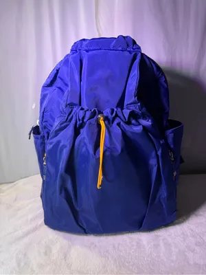 Baggallini Royal Blue Nylon Drawstring Backpack with Yellow Accent thumbnail 2