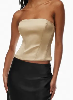 Castle Satin Aritzia Bustier Brown thumbnail 2