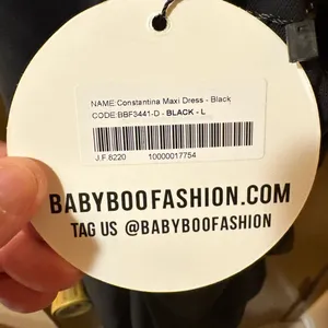 NWT Babyboo Constantina Ruffle Corsage Halter Black Maxi Dress thumbnail 5