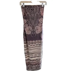Windsor Strapless Midi Dress Small Boho Paisley Print Suede Effect Y2K 90s USA thumbnail 2