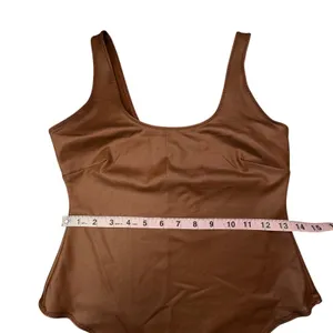 SKIMS Wet Jersey Tank Bodysuit Copper M Medium NWT Faux Leather Look BS-TNK-0801 thumbnail 7