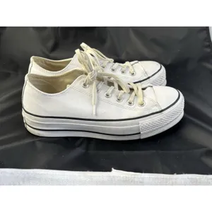 Converse Chuck Taylor All Star Low Top Leather Platform Sneakers White 7 Women’s thumbnail 4