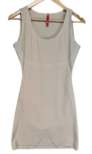 SPANX Women's Smoothing Shaping Bodysuit Mini‎ Dress Beige Sleeveless Medium thumbnail 1