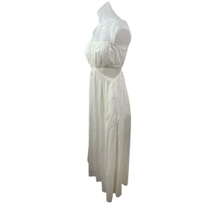NEW Abercrombie & Fitch Smocked Cutout Sleeveless Midi Maxi Flare A-Line Dress S thumbnail 3