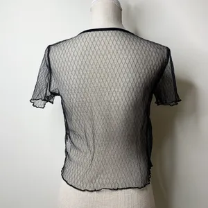 SheIn Pearl Sheer Top thumbnail 4