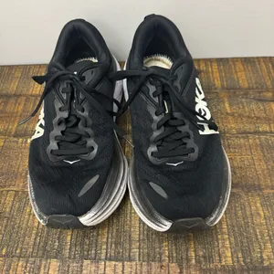 Hoka Women’s Bondi 8 black white running shoe sneaker 9.5B thumbnail 2