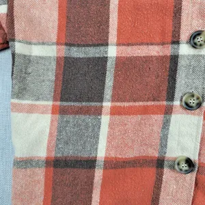Womens‎ Shirt Size M Orange Plaid Flannel Button Down Long Sleeve Shaket Casual thumbnail 11