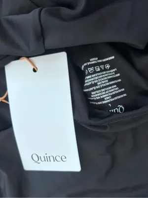 NWT Quince‎ Black Italian Cut Out One-Piece Swimsuit Size Large thumbnail 5