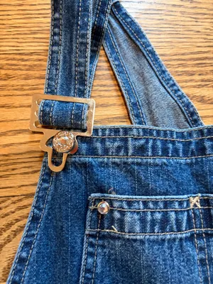 Ethyl Denim Overalls Bibs Cropped Vintage Blue thumbnail 5