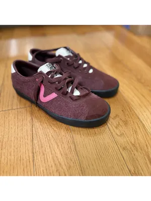 Size 8.0 Men’s US Vans Burgundy Suede Low-Top Sneakers with Pink Accent , 9.5 W thumbnail 2