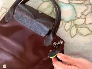 Longchamp Le Pliage Small Handbag Mocha Brown Short Handle Nylon Tote thumbnail 8