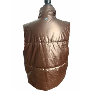 Fabletics Oversized Puffer Vest Cacao / Aqua Beach Medium thumbnail 2