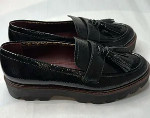 Sarto Patent Leather Lug Loafers Black Size 8.5 thumbnail 2