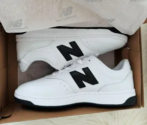 New Balance BB80 Low-Top Leather Sneakers, White/Black, Size 10.5/EU 42.5 thumbnail 8
