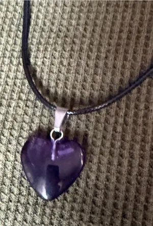 Purple Heart Pendant Necklace - Women Jewelry thumbnail 1