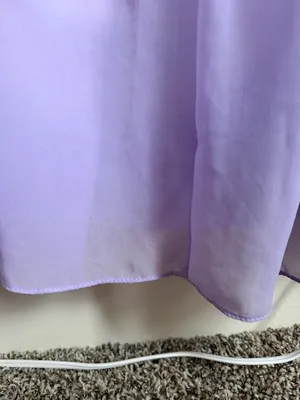Azazie Zeya Lilac A-Line V-Neck Pleated Chiffon Dress Size 6 thumbnail 11