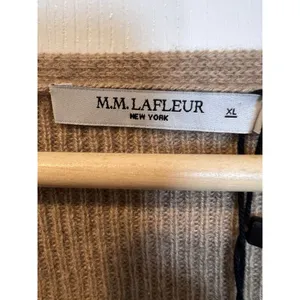 M.M. LaFleur Sophie 100% Cashmere Sweater XL Deep Flax Knit V-Neck Bell Sleeve thumbnail 6