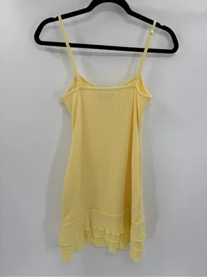 Edikted Yellow bohemian girly Ruffled Slip Dress with Pink Rose Accent size xs thumbnail 8