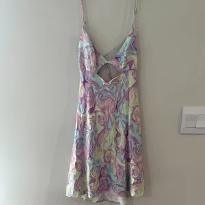 Zara Tie Dye Cutout Satin Mini Dress Sz M thumbnail 8