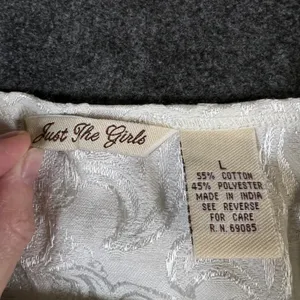 Just The Girls Ivory Jacquard Corset Top Lace Up Damask Sleeveless Bodice Large thumbnail 3