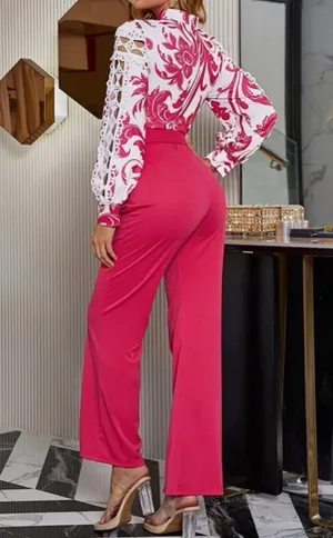 Boutique Floral Belted Jumpsuit thumbnail 4