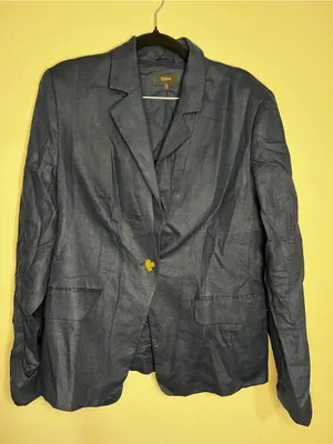 Quince 100% European Linen Structured Navy Blue‎ Blazer thumbnail 2