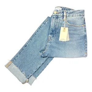 GOOD AMERICAN Weekender Distressed Straight Leg Jeans thumbnail 1