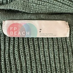 Free People Beach Free-est Claudia Hooded Sweater Midi Dress in Dried Pine Small thumbnail 7