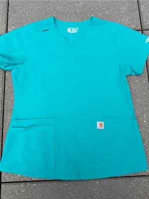 Carhartt Force C12113 Scrub Top Women’s Teal FastDry Rugged Flex Stretch medical thumbnail 1