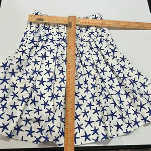 Kate Spade Broome Street Coastal Starfish Pleated Cotton A-Line Skirt EUC Size 4 thumbnail 8